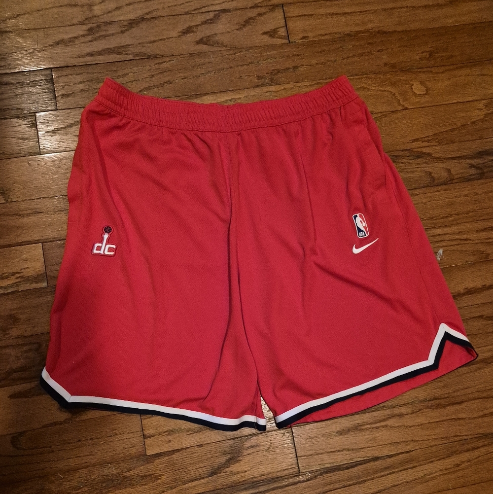 Nike Red Washington Wizards Basketball Shorts with White & Navy Trim Mens Sz 3XL